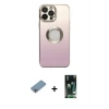 MARSİLYAN™- iPhone 13 Pro Max Kılıf Kutup Yansıma Özel Seri - Şeffaf 360 Full Body Arka Koruyucu + Shine Kamera Lens Koruma Cam - GI