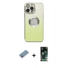 MARSİLYAN™- iPhone 13 Pro Max Kılıf Kutup Yansıma Özel Seri - Şeffaf 360 Full Body Arka Koruyucu + Shine Kamera Lens Koruma Cam - GI