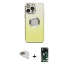 MARSİLYAN™- iPhone 13 Pro Max Kılıf Kutup Yansıma Özel Seri - Şeffaf 360 Full Body Arka Koruyucu + Pers Alüminyum Kamera Lens - GD
