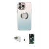 MARSİLYAN™- iPhone 13 Pro Max Kılıf Kutup Yansıma Özel Seri - Şeffaf 360 Full Body Arka Koruyucu + Pers Alüminyum Kamera Lens - GD