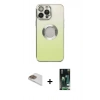 MARSİLYAN™- iPhone 13 Pro Max Kılıf Kutup Yansıma Özel Seri - Şeffaf 360 Full Body Arka Koruyucu + Pers Alüminyum Kamera Lens - GD