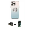 MARSİLYAN™- iPhone 13 Pro Max Kılıf Kutup Yansıma Özel Seri - Şeffaf 360 Full Body Arka Koruyucu + Raze Metal Kamera Lens - GD