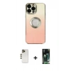 MARSİLYAN™- iPhone 13 Pro Max Kılıf Kutup Yansıma Özel Seri - Şeffaf 360 Full Body Arka Koruyucu + Shine Kamera Lens - GD