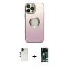 MARSİLYAN™- iPhone 13 Pro Max Kılıf Kutup Yansıma Özel Seri - Şeffaf 360 Full Body Arka Koruyucu + Shine Kamera Lens - GD
