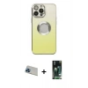 MARSİLYAN™- iPhone 13 Pro Max Kılıf Kutup Yansıma Özel Seri - Şeffaf 360 Full Body Arka Koruyucu + Rainbow Kamera Lens Koruma Cam - MI