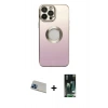 MARSİLYAN™- iPhone 13 Pro Max Kılıf Kutup Yansıma Özel Seri - Şeffaf 360 Full Body Arka Koruyucu + Rainbow Kamera Lens Koruma Cam - MI