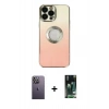 MARSİLYAN™- iPhone 13 Pro Max Kılıf Kutup Yansıma Özel Seri - Şeffaf 360 Full Body Arka Koruyucu + Neon Fosforlu Kamera Lens - BZ