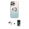 MARSİLYAN™- iPhone 13 Pro Max Kılıf Kutup Yansıma Özel Seri - Şeffaf 360 Full Body Arka Koruyucu + Pers Alüminyum Kamera Lens - GI