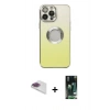 MARSİLYAN™- iPhone 13 Pro Max Kılıf Kutup Yansıma Özel Seri - Şeffaf 360 Full Body Arka Koruyucu + Pers Alüminyum Kamera Lens - GI
