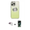 MARSİLYAN™- iPhone 13 Pro Max Kılıf Kutup Yansıma Özel Seri - Şeffaf 360 Full Body Arka Koruyucu + Pers Alüminyum Kamera Lens - GI