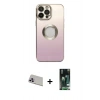 MARSİLYAN™- iPhone 13 Pro Max Kılıf Kutup Yansıma Özel Seri - Şeffaf 360 Full Body Arka Koruyucu + Rainbow Kamera Lens Koruma Cam - MR