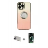 MARSİLYAN™- iPhone 13 Pro Max Kılıf Kutup Yansıma Özel Seri - Şeffaf 360 Full Body Arka Koruyucu + Rainbow Kamera Lens Koruma Cam - MR