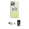 MARSİLYAN™- iPhone 13 Pro Max Kılıf Kutup Yansıma Özel Seri - Şeffaf 360 Full Body Arka Koruyucu + Rainbow Kamera Lens Koruma Cam - MR