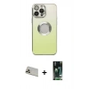 MARSİLYAN™- iPhone 13 Pro Max Kılıf Kutup Yansıma Özel Seri - Şeffaf 360 Full Body Arka Koruyucu + Rose Gold Rainbow Kamera Lens Koruma Cam