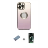 MARSİLYAN™- iPhone 13 Pro Max Kılıf Kutup Yansıma Özel Seri - Şeffaf 360 Full Body Arka Koruyucu + Shine Kamera Lens Koruma Cam - PE
