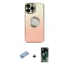 MARSİLYAN™- iPhone 13 Pro Max Kılıf Kutup Yansıma Özel Seri - Şeffaf 360 Full Body Arka Koruyucu + Shine Kamera Lens Koruma Cam - MI