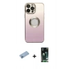 MARSİLYAN™- iPhone 13 Pro Max Kılıf Kutup Yansıma Özel Seri - Şeffaf 360 Full Body Arka Koruyucu + Shine Kamera Lens Koruma Cam - MI