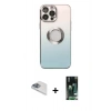 MARSİLYAN™- iPhone 13 Pro Max Kılıf Kutup Yansıma Özel Seri - Şeffaf 360 Full Body Arka Koruyucu + Pers Alüminyum Kamera Lens - SABE