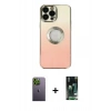 MARSİLYAN™- iPhone 13 Pro Max Kılıf Kutup Yansıma Özel Seri - Şeffaf 360 Full Body Arka Koruyucu + Neon Fosforlu Kamera Lens - YL