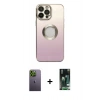 MARSİLYAN™- iPhone 13 Pro Max Kılıf Kutup Yansıma Özel Seri - Şeffaf 360 Full Body Arka Koruyucu + Neon Fosforlu Kamera Lens - YL