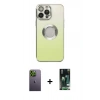 MARSİLYAN™- iPhone 13 Pro Max Kılıf Kutup Yansıma Özel Seri - Şeffaf 360 Full Body Arka Koruyucu + Neon Fosforlu Kamera Lens - YL