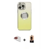 MARSİLYAN™- iPhone 13 Pro Max Kılıf Kutup Yansıma Özel Seri - Şeffaf Maxco Cam Ekran Koruyucu + Kırmızı Pers Alüminyum Kamera Lens