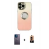 MARSİLYAN™- iPhone 13 Pro Max Kılıf Kutup Yansıma Özel Seri - Şeffaf Maxco Cam Ekran Koruyucu + Neon Fosforlu Kamera Lens - MI
