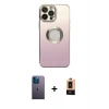 MARSİLYAN™- iPhone 13 Pro Max Kılıf Kutup Yansıma Özel Seri - Şeffaf Maxco Cam Ekran Koruyucu + Neon Fosforlu Kamera Lens - MI