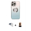MARSİLYAN™- iPhone 13 Pro Max Kılıf Kutup Yansıma Özel Seri - Şeffaf Maxco Cam Ekran Koruyucu + Pers Alüminyum Kamera Lens - LT