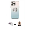 MARSİLYAN™- iPhone 13 Pro Max Kılıf Kutup Yansıma Özel Seri - Şeffaf Maxco Cam Ekran Koruyucu + Pers Alüminyum Kamera Lens - GI