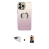 MARSİLYAN™- iPhone 13 Pro Max Kılıf Kutup Yansıma Özel Seri - Şeffaf Maxco Cam Ekran Koruyucu + Pers Alüminyum Kamera Lens - LT