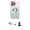 MARSİLYAN™- iPhone 13 Pro Max Kılıf Kutup Yansıma Özel Seri - Şeffaf Maxco Cam Ekran Koruyucu + Pers Alüminyum Kamera Lens - SABE