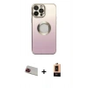 MARSİLYAN™- iPhone 13 Pro Max Kılıf Kutup Yansıma Özel Seri - Şeffaf Maxco Cam Ekran Koruyucu + Rainbow Kamera Lens Koruma Cam - KI