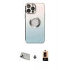 MARSİLYAN™- iPhone 13 Pro Max Kılıf Kutup Yansıma Özel Seri - Şeffaf Maxco Cam Ekran Koruyucu + Rainbow Kamera Lens Koruma Cam - BZ