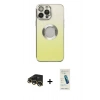 MARSİLYAN™- iPhone 13 Pro Max Kılıf Kutup Yansıma Özel Seri - Şeffaf Pasifik Cam Ekran Koruyucu + Raze Metal Kamera Lens - GD