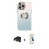 MARSİLYAN™- iPhone 13 Pro Max Kılıf Kutup Yansıma Özel Seri - Şeffaf Pasifik Cam Ekran Koruyucu + Raze Metal Kamera Lens - GD