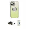 MARSİLYAN™- iPhone 13 Pro Max Kılıf Kutup Yansıma Özel Seri - Şeffaf Pasifik Cam Ekran Koruyucu + Raze Metal Kamera Lens - GD