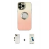 MARSİLYAN™- iPhone 13 Pro Max Kılıf Kutup Yansıma Özel Seri - Şeffaf Pasifik Cam Ekran Koruyucu + Shine Kamera Lens - GD