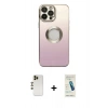 MARSİLYAN™- iPhone 13 Pro Max Kılıf Kutup Yansıma Özel Seri - Şeffaf Pasifik Cam Ekran Koruyucu + Shine Kamera Lens - GD