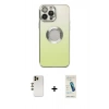 MARSİLYAN™- iPhone 13 Pro Max Kılıf Kutup Yansıma Özel Seri - Şeffaf Pasifik Cam Ekran Koruyucu + Shine Kamera Lens - GD