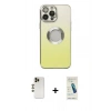 MARSİLYAN™- iPhone 13 Pro Max Kılıf Kutup Yansıma Özel Seri - Şeffaf Pasifik Cam Ekran Koruyucu + Shine Kamera Lens - GD