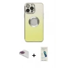 MARSİLYAN™- iPhone 13 Pro Max Kılıf Kutup Yansıma Özel Seri - Şeffaf Pasifik Cam Ekran Koruyucu + Pers Alüminyum Kamera Lens - GI