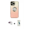MARSİLYAN™- iPhone 13 Pro Max Kılıf Kutup Yansıma Özel Seri - Şeffaf Pasifik Cam Ekran Koruyucu + Pers Alüminyum Kamera Lens - GI