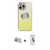 MARSİLYAN™- iPhone 13 Pro Max Kılıf Kutup Yansıma Özel Seri - Şeffaf Pasifik Cam Ekran Koruyucu + Rainbow Kamera Lens Koruma Cam - BZ