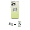 MARSİLYAN™- iPhone 13 Pro Max Kılıf Kutup Yansıma Özel Seri - Şeffaf Pasifik Cam Ekran Koruyucu + Rainbow Kamera Lens Koruma Cam - MI
