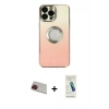 MARSİLYAN™- iPhone 13 Pro Max Kılıf Kutup Yansıma Özel Seri - Şeffaf Pasifik Cam Ekran Koruyucu + Rainbow Kamera Lens Koruma Cam - KI
