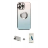 MARSİLYAN™- iPhone 13 Pro Max Kılıf Kutup Yansıma Özel Seri - Şeffaf Pasifik Cam Ekran Koruyucu + Rainbow Kamera Lens Koruma Cam - BZ
