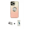 MARSİLYAN™- iPhone 13 Pro Max Kılıf Kutup Yansıma Özel Seri - Şeffaf Pasifik Cam Ekran Koruyucu + Rainbow Kamera Lens Koruma Cam - MR