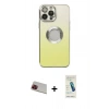 MARSİLYAN™- iPhone 13 Pro Max Kılıf Kutup Yansıma Özel Seri - Şeffaf Pasifik Cam Ekran Koruyucu + Rainbow Kamera Lens Koruma Cam - KI