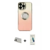 MARSİLYAN™- iPhone 13 Pro Max Kılıf Kutup Yansıma Özel Seri - Şeffaf Pasifik Cam Ekran Koruyucu + Rainbow Kamera Lens Koruma Cam - BZ